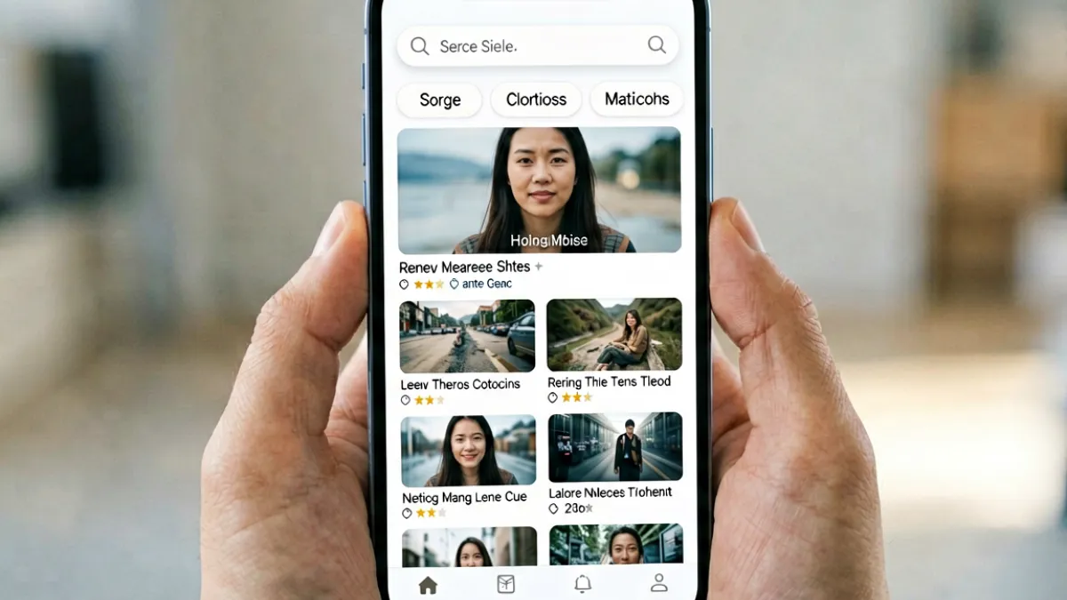 快播俺去也新版搜索功能界面截图，显示更精准的关键词匹配与分类筛选入口